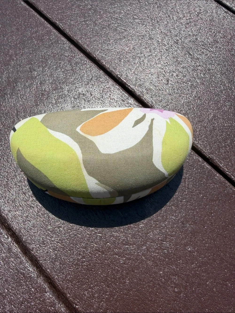 Vera Bradley Floral Hard Shell Eyeglass Case in Lime, Olive & Cream